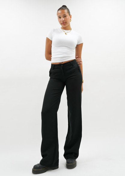 Low/mid waist pants casual black (tall)
