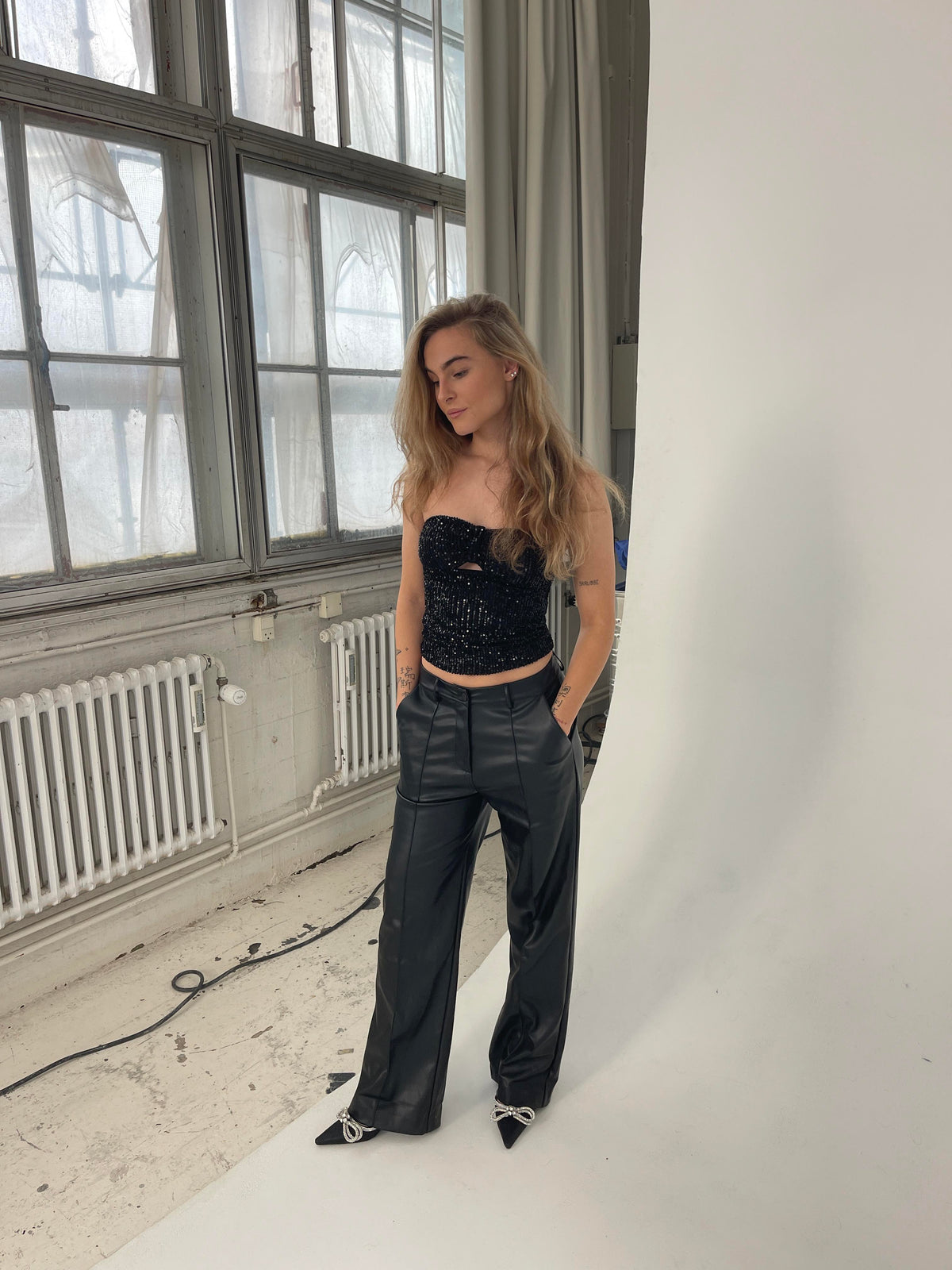 Margot sequin top - Black
