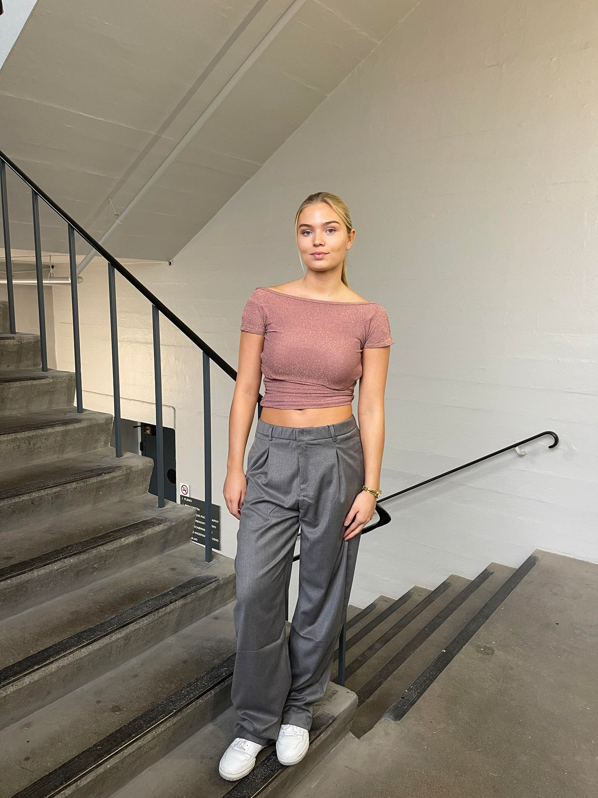Sybille glitter top - Rose