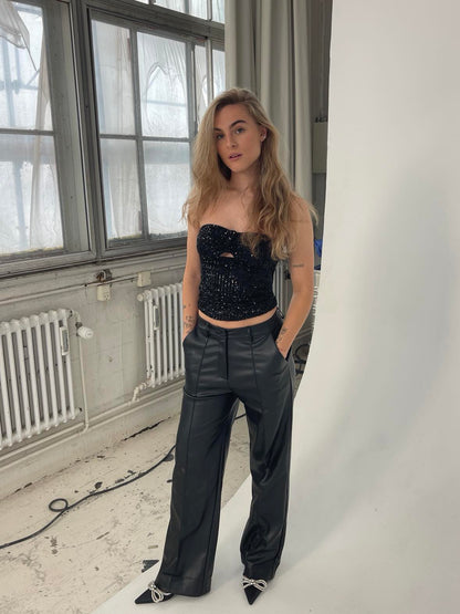 Margot sequin top - Black