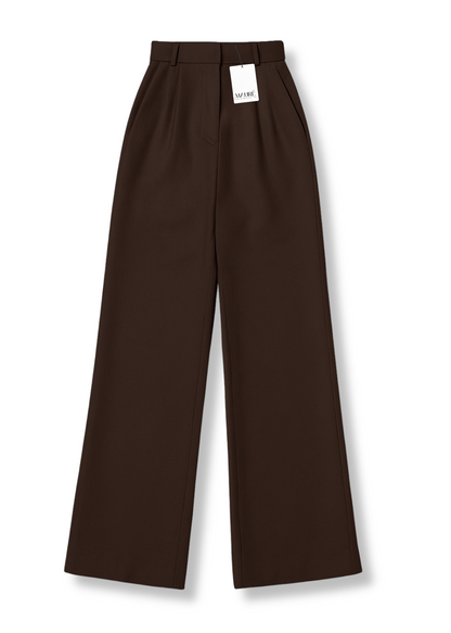 High waist wide leg pants casual chocolate brown (tall)