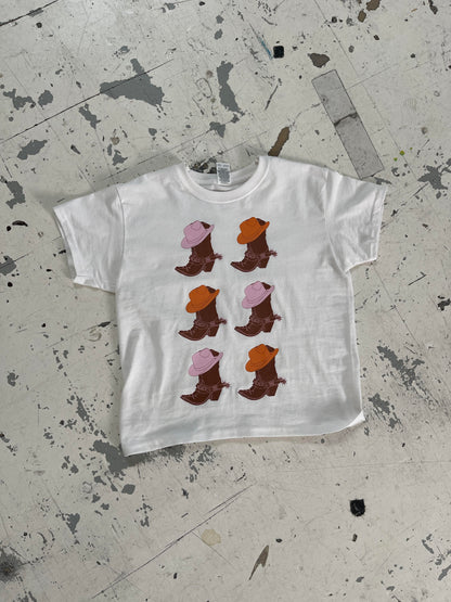 "Cowboy boots" baby tee - white