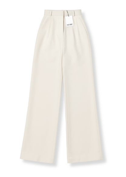 High waist wide leg pants casual crème (tall)