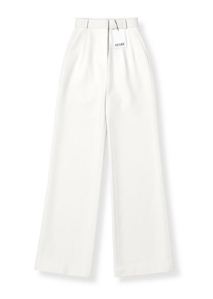 High waist wide leg pants casual white (tall)