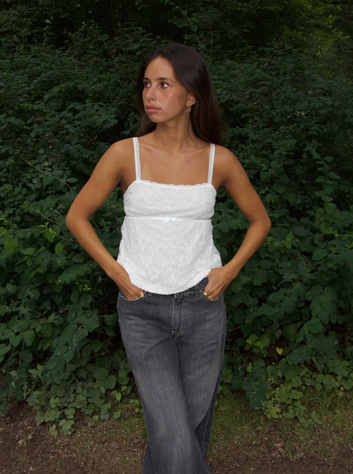 Bente lace top - White