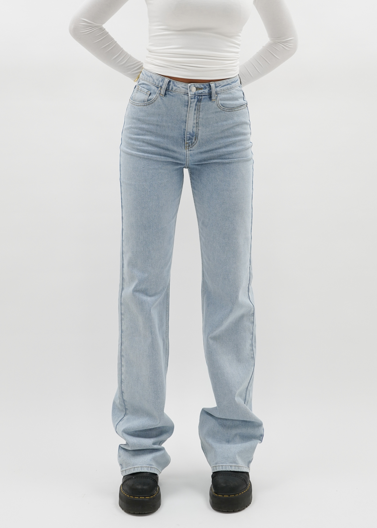 High waist wide leg jeans light blue (tall)