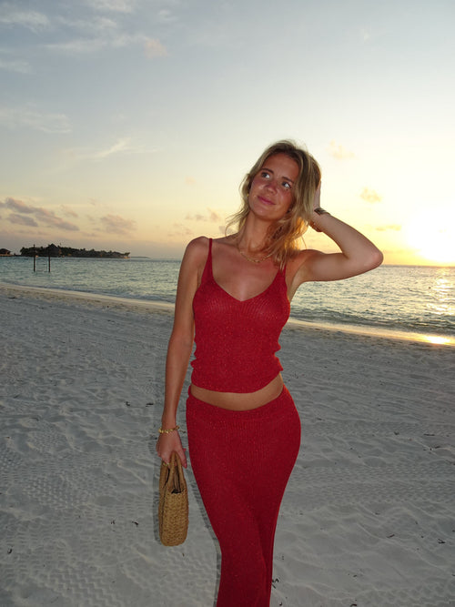 Malie glitter tank top - Red