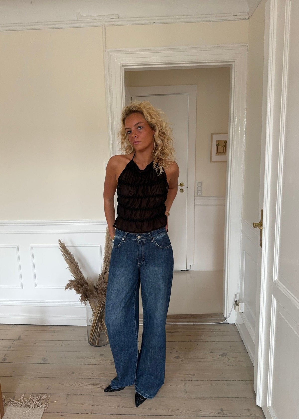 Augustine ruffle top - Black