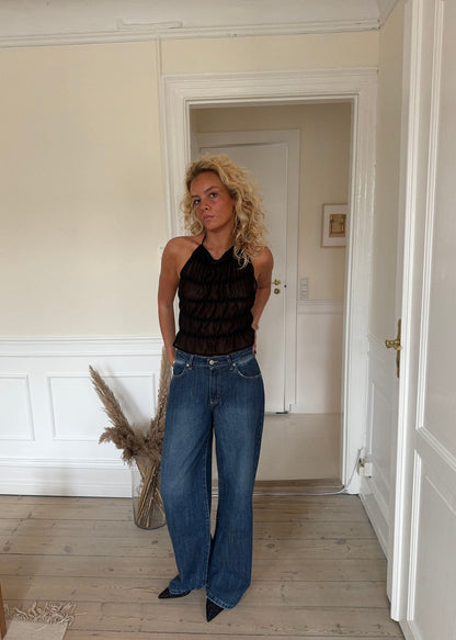 Augustine ruffle top - Black