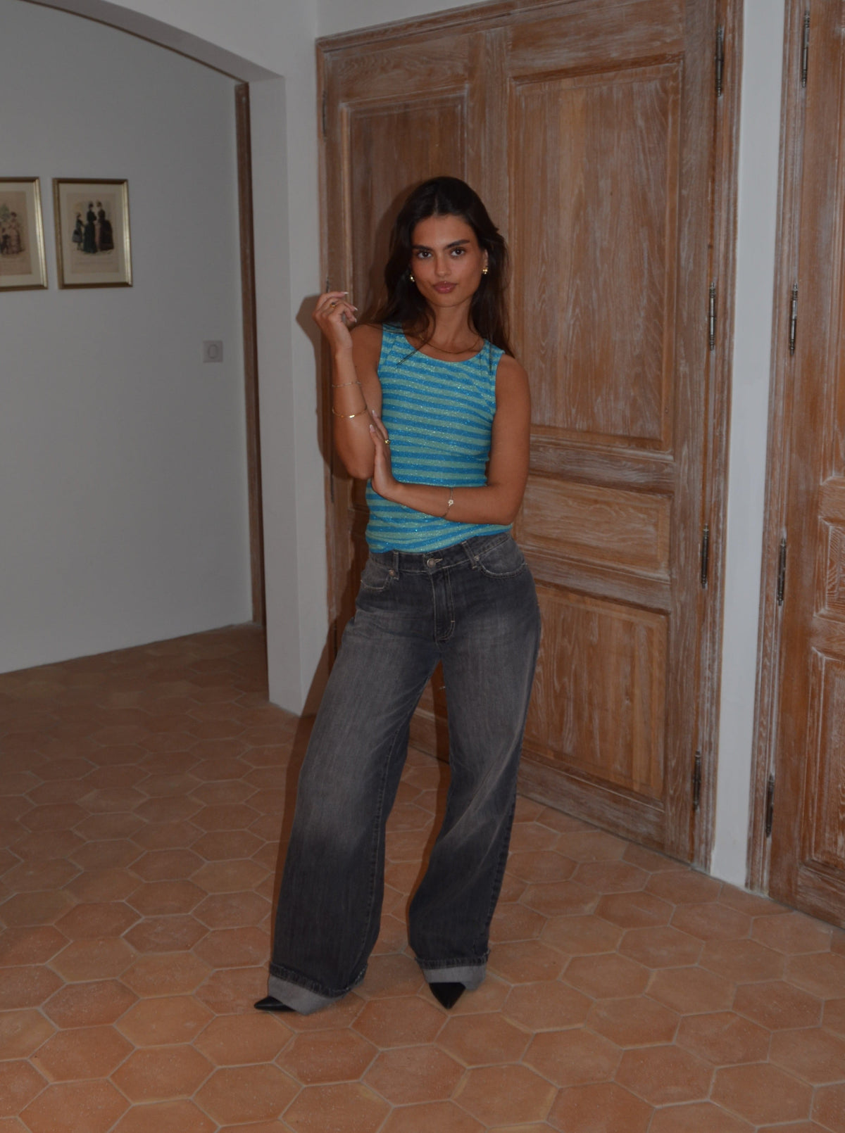 Emmeline glitter top - Blue