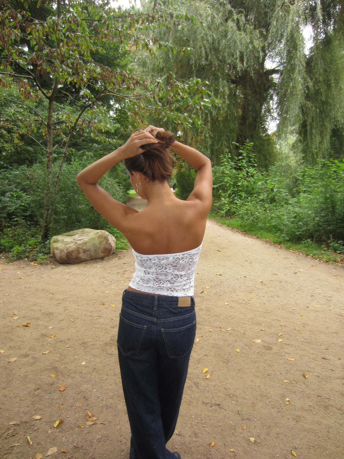 Nora lace bandeau top - White
