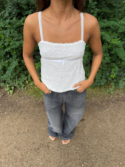 Bente lace top - White
