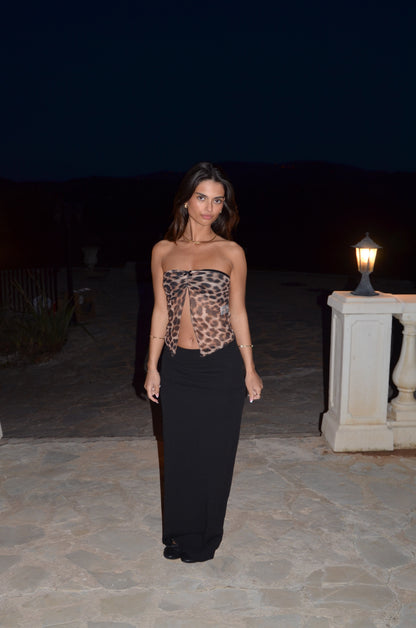 Zita bandeau mesh top - Leopard