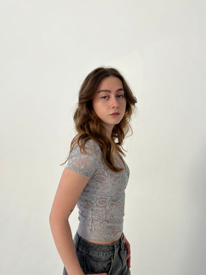 Bernadette lace top - Grey