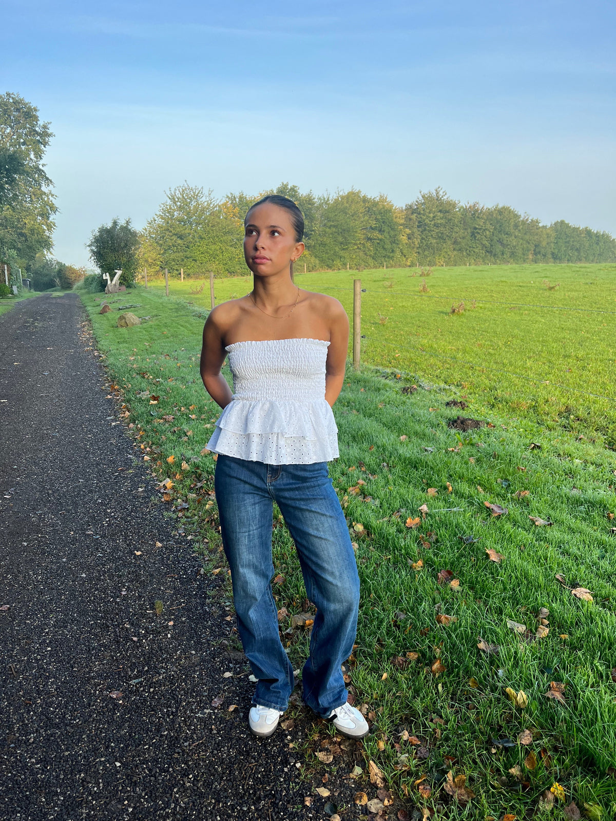 Milla broderi anglaise top - White
