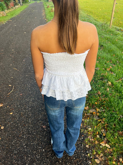 Milla broderi anglaise top - White
