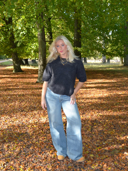 Isabell three-quarter sleeve knit - Dark grey