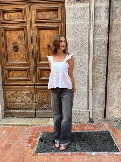 Merly linen top - White