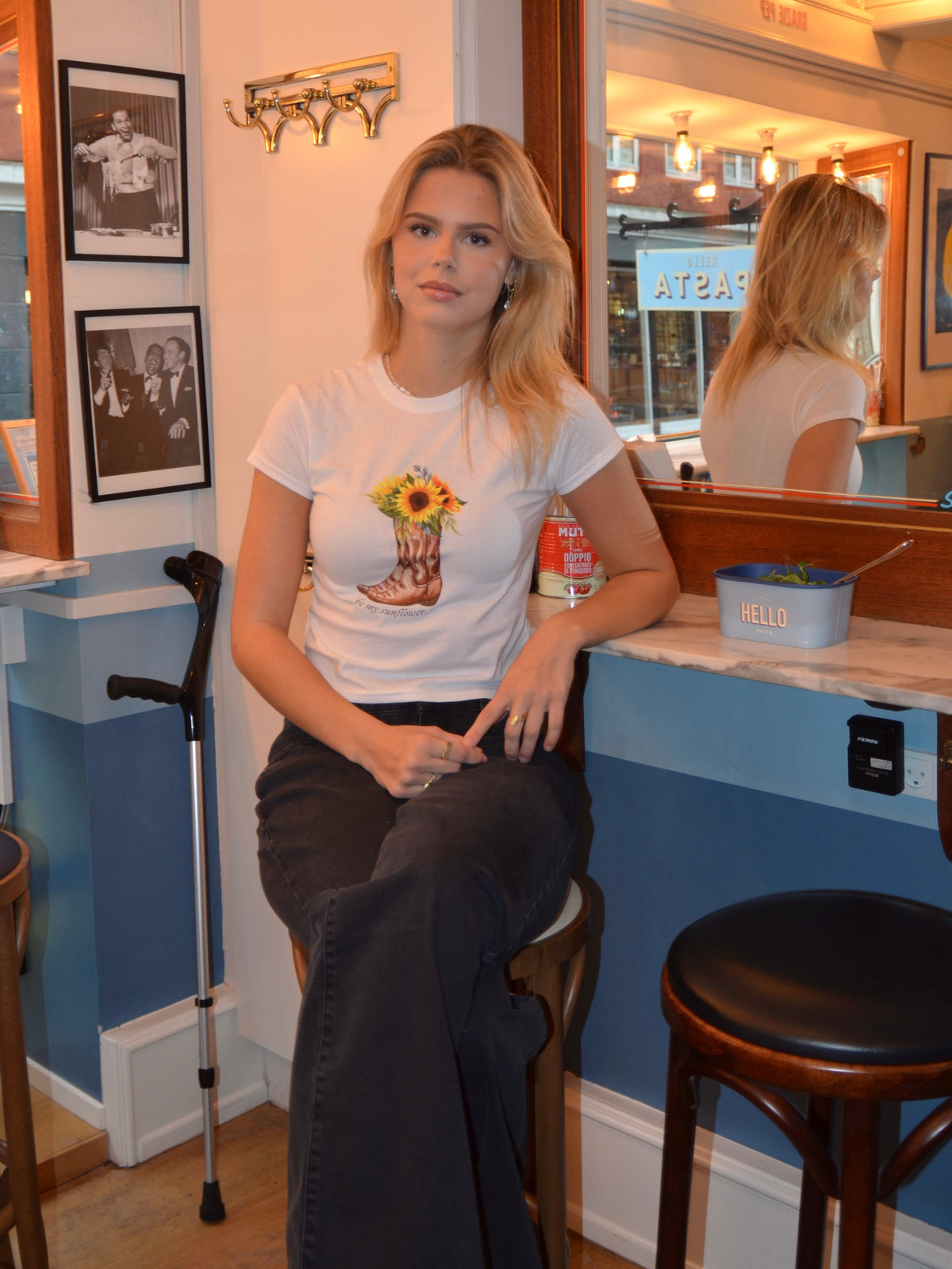 "Be my sunflower" baby tee - White
