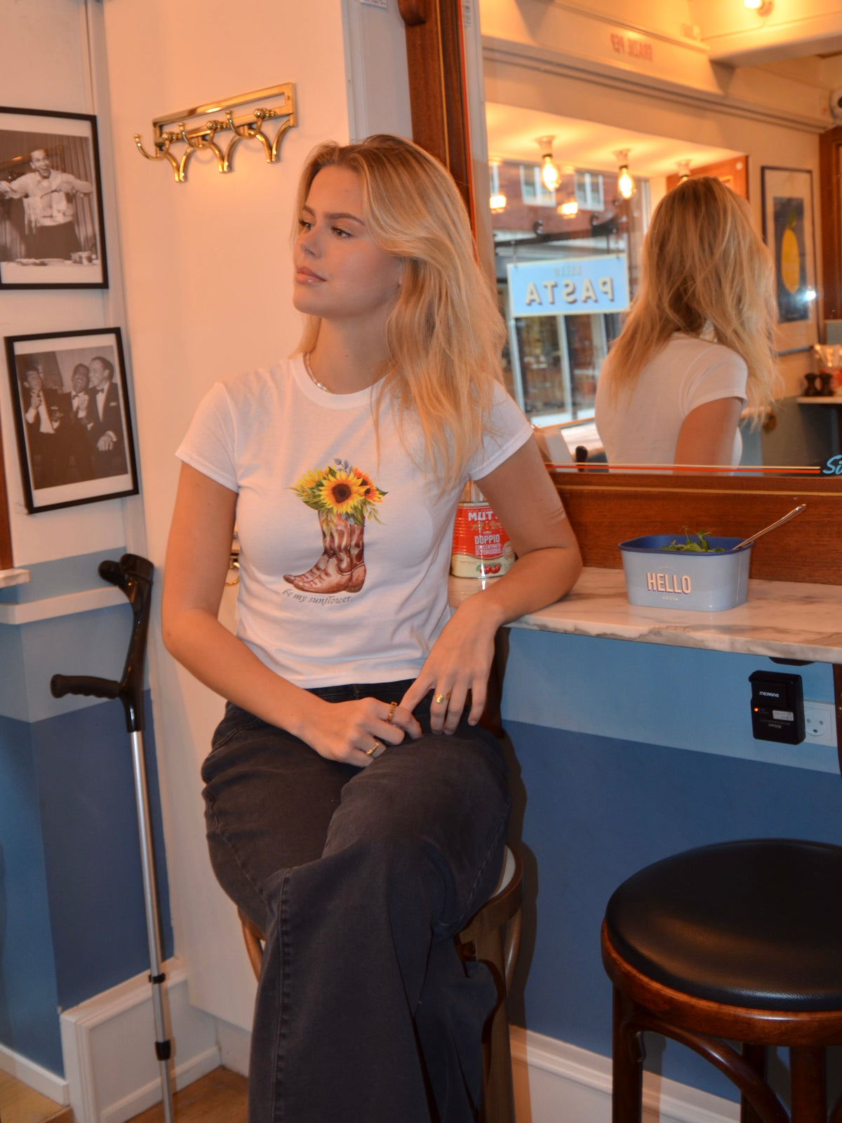 "Be my sunflower" baby tee - White