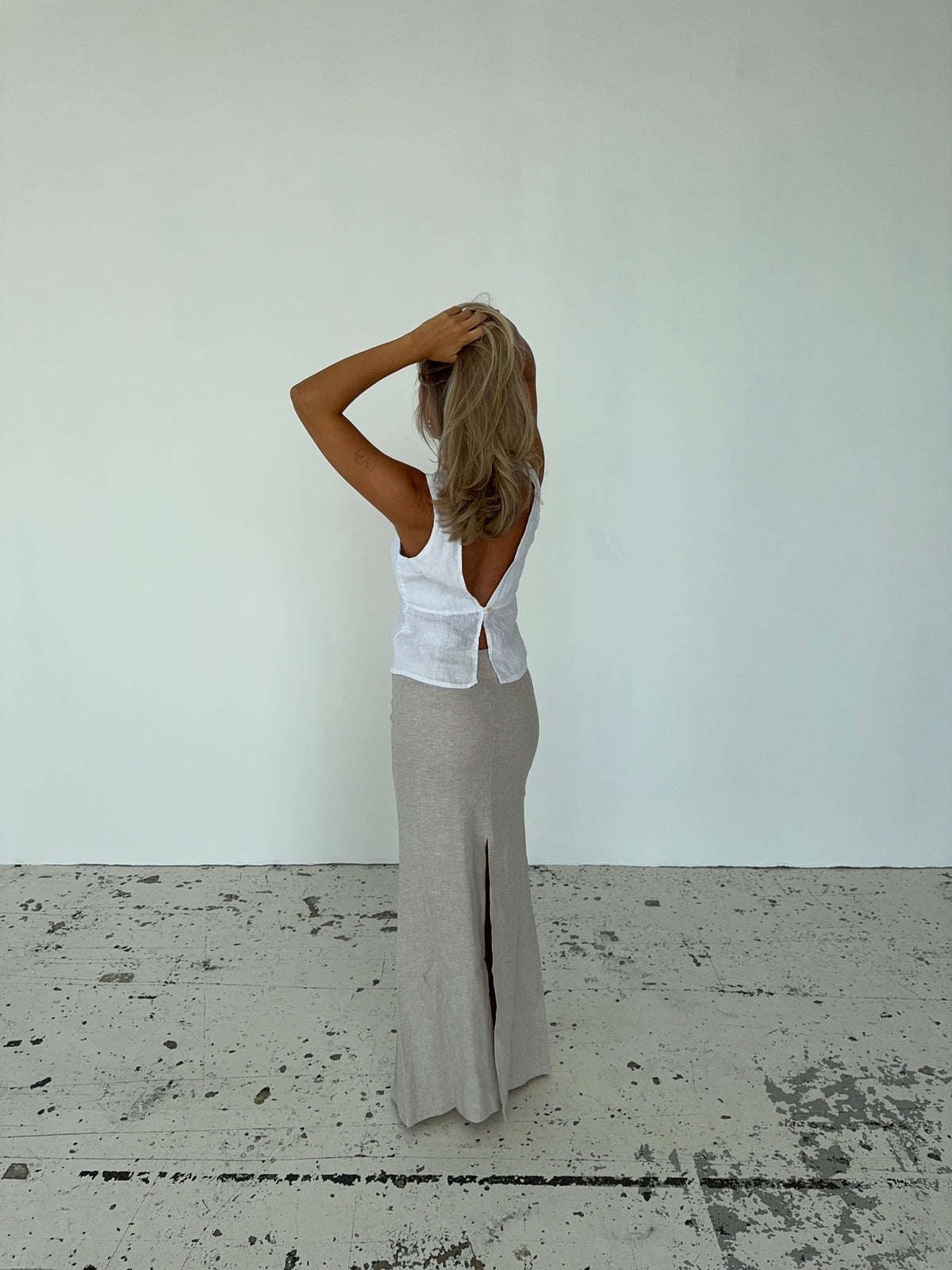 Emina linen top - White