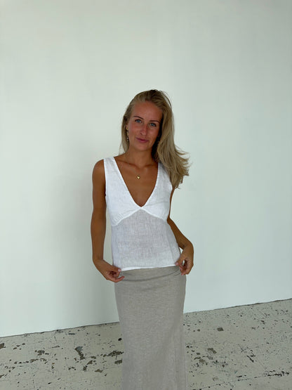 Emina linen top - White