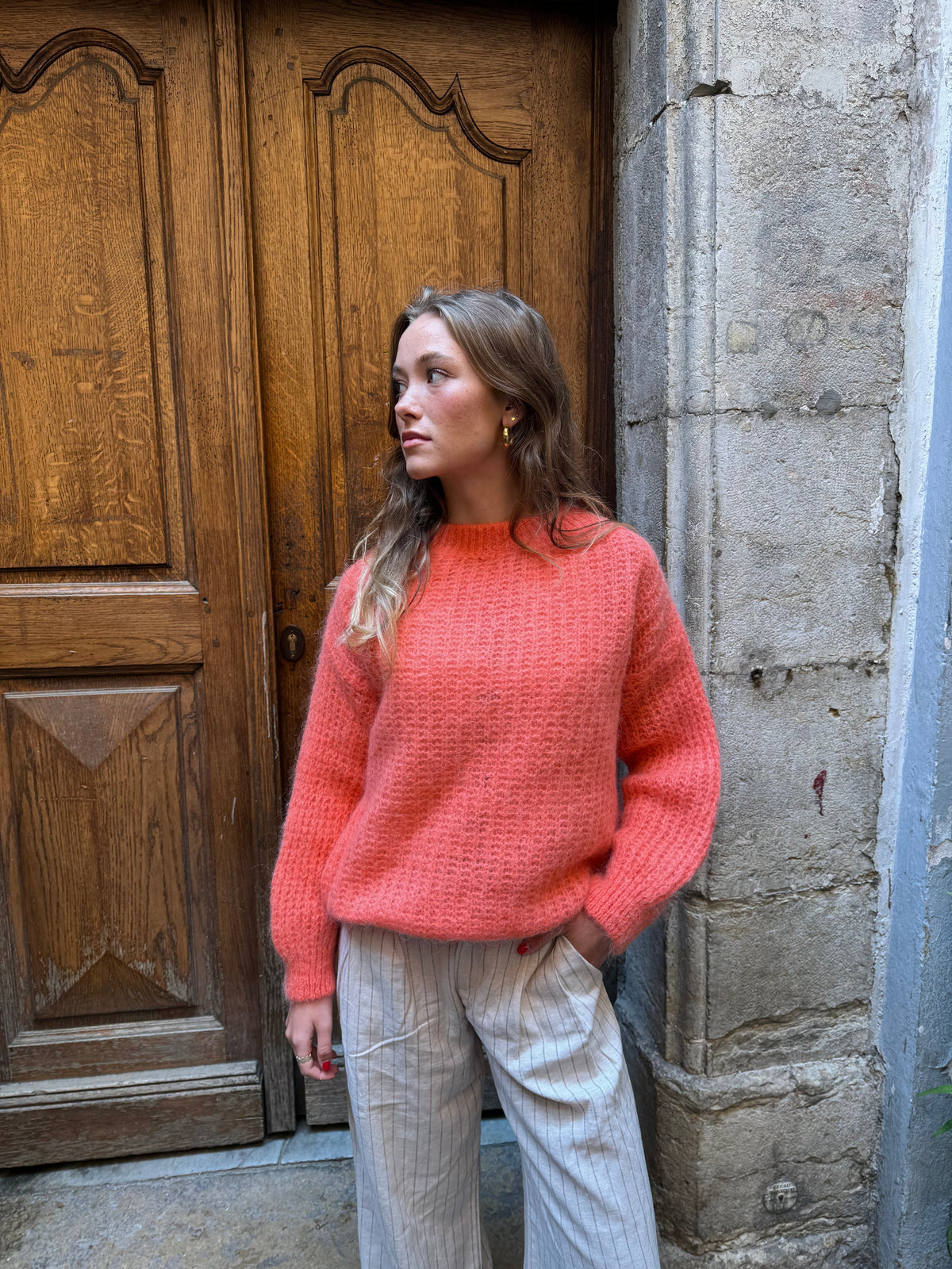 Elina knit - Coral orange
