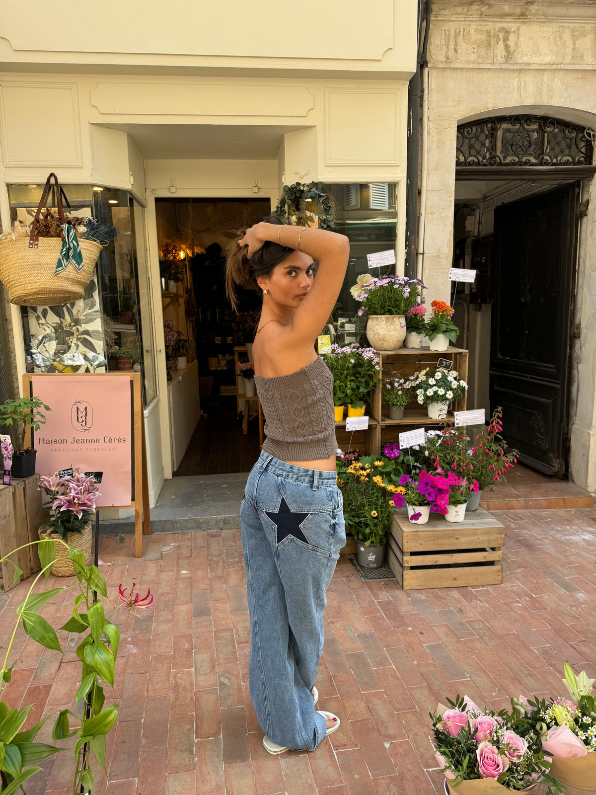 Isla knitted tube top - Grey/Brown