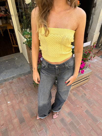 Isla knitted tube top - Yellow