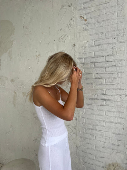 Kaya pointelle top - White