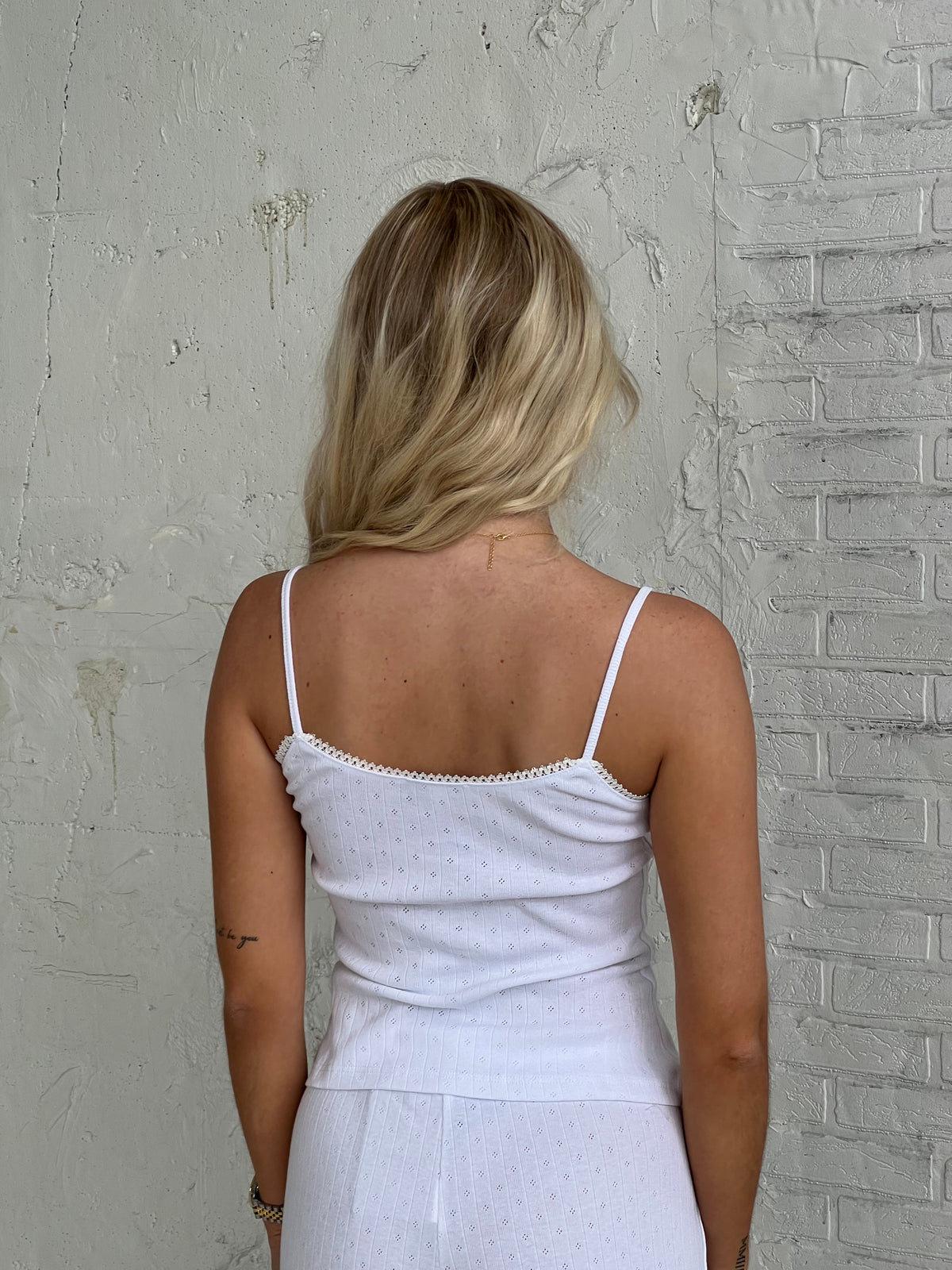 Kaya pointelle top - White