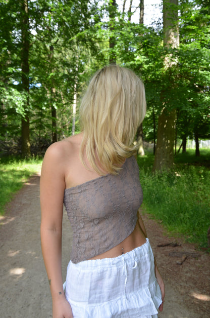 Merle one shoulder with lace - Beige