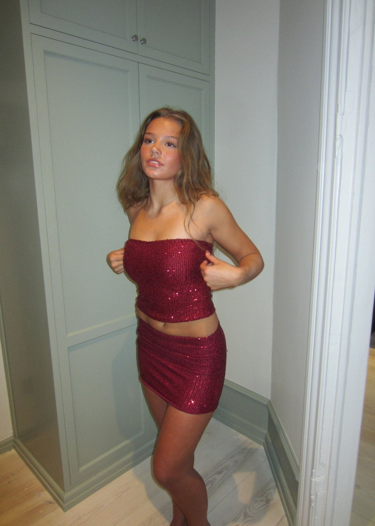 Jolie sequin tube top - Burgundy