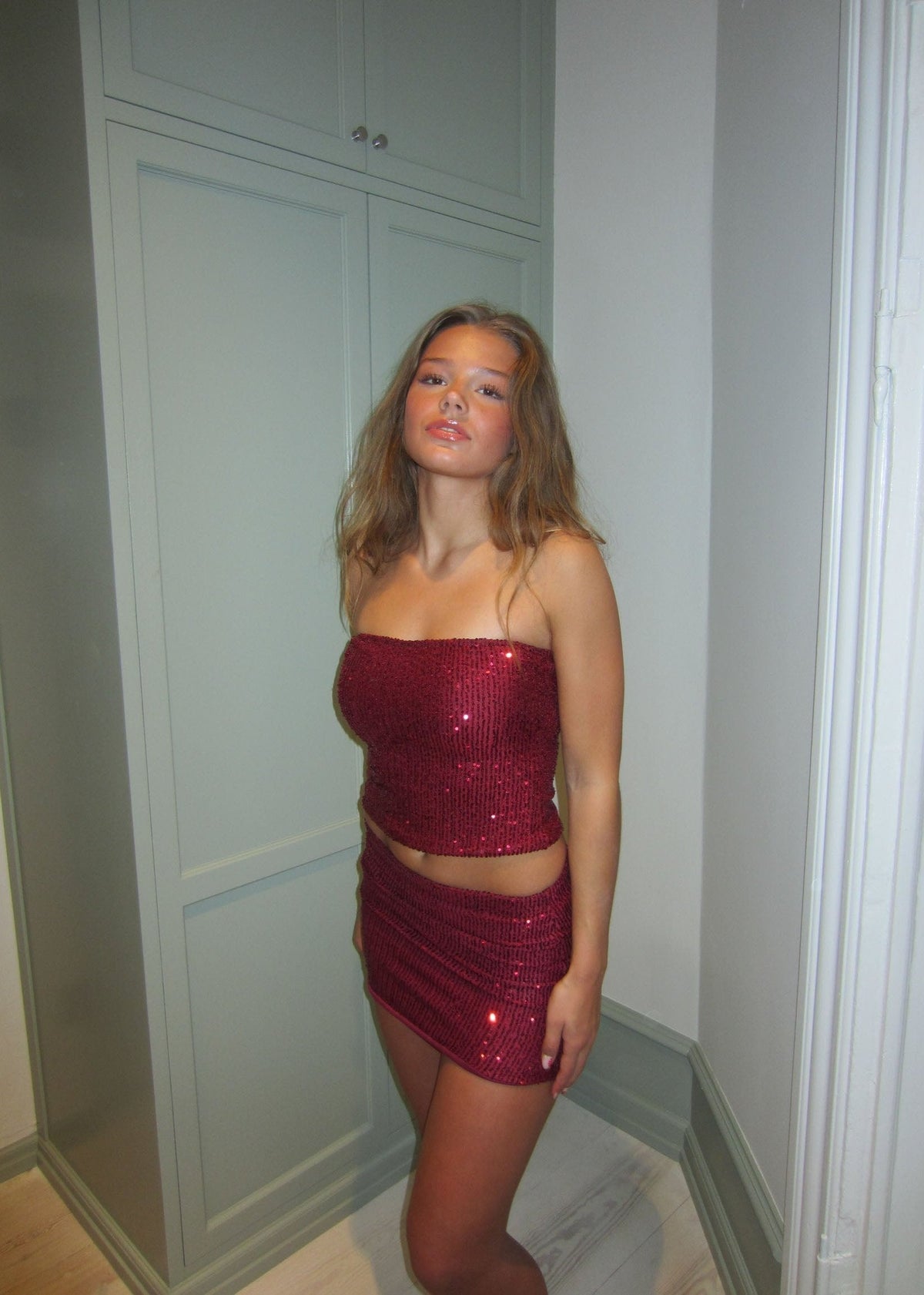 Jolie sequin tube top - Burgundy