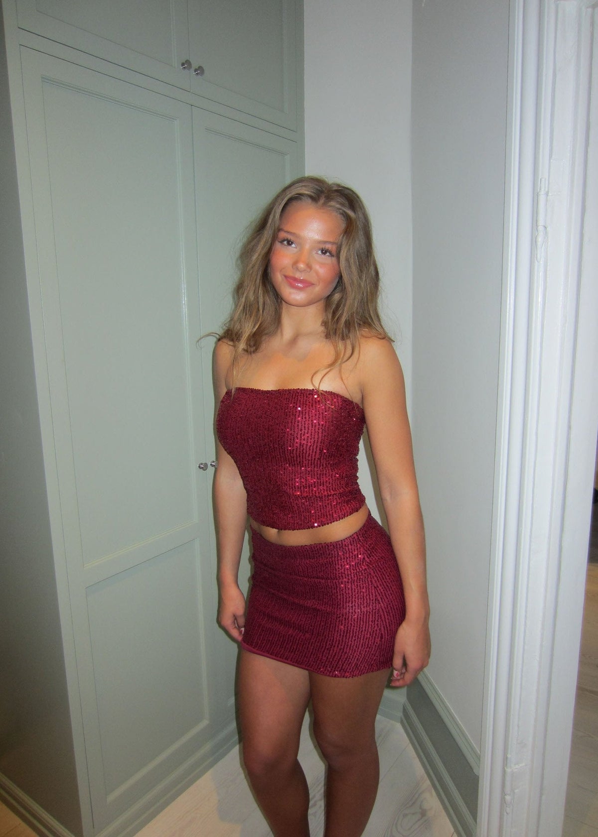 Jolie sequin tube top - Burgundy