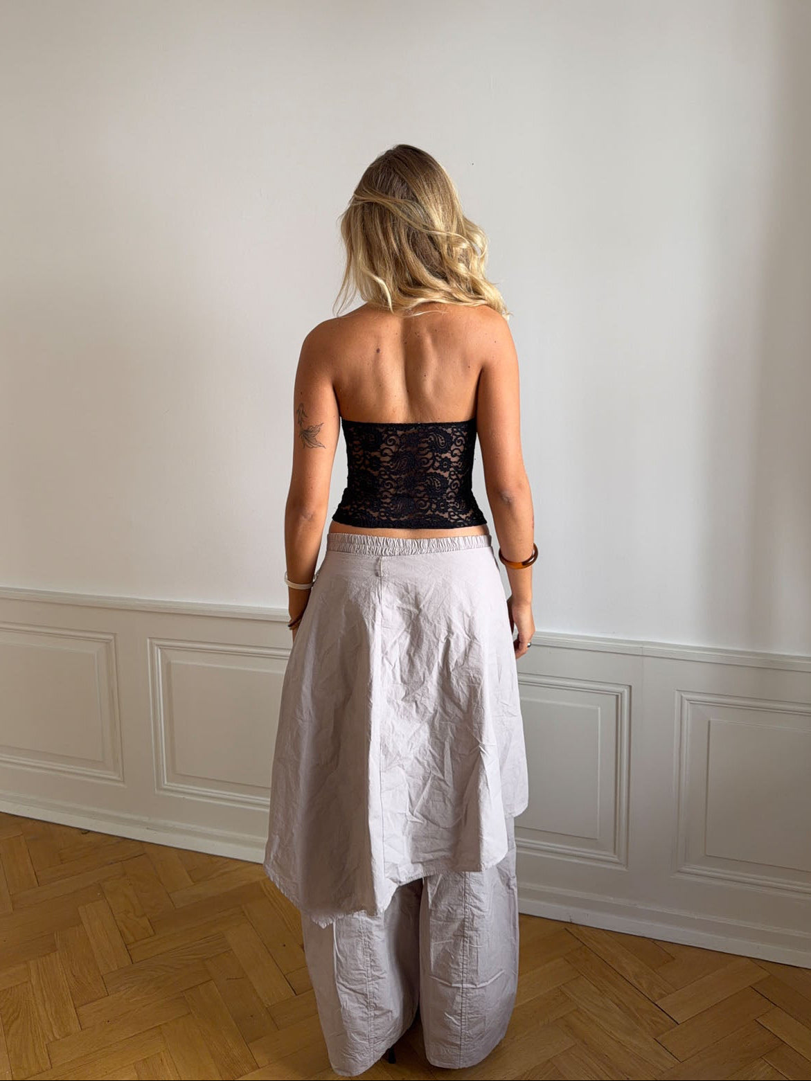 Nora lace bandeau top - Black