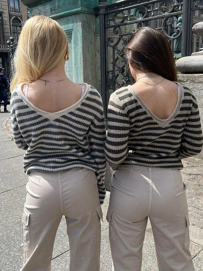 Leona knit - grey and beige
