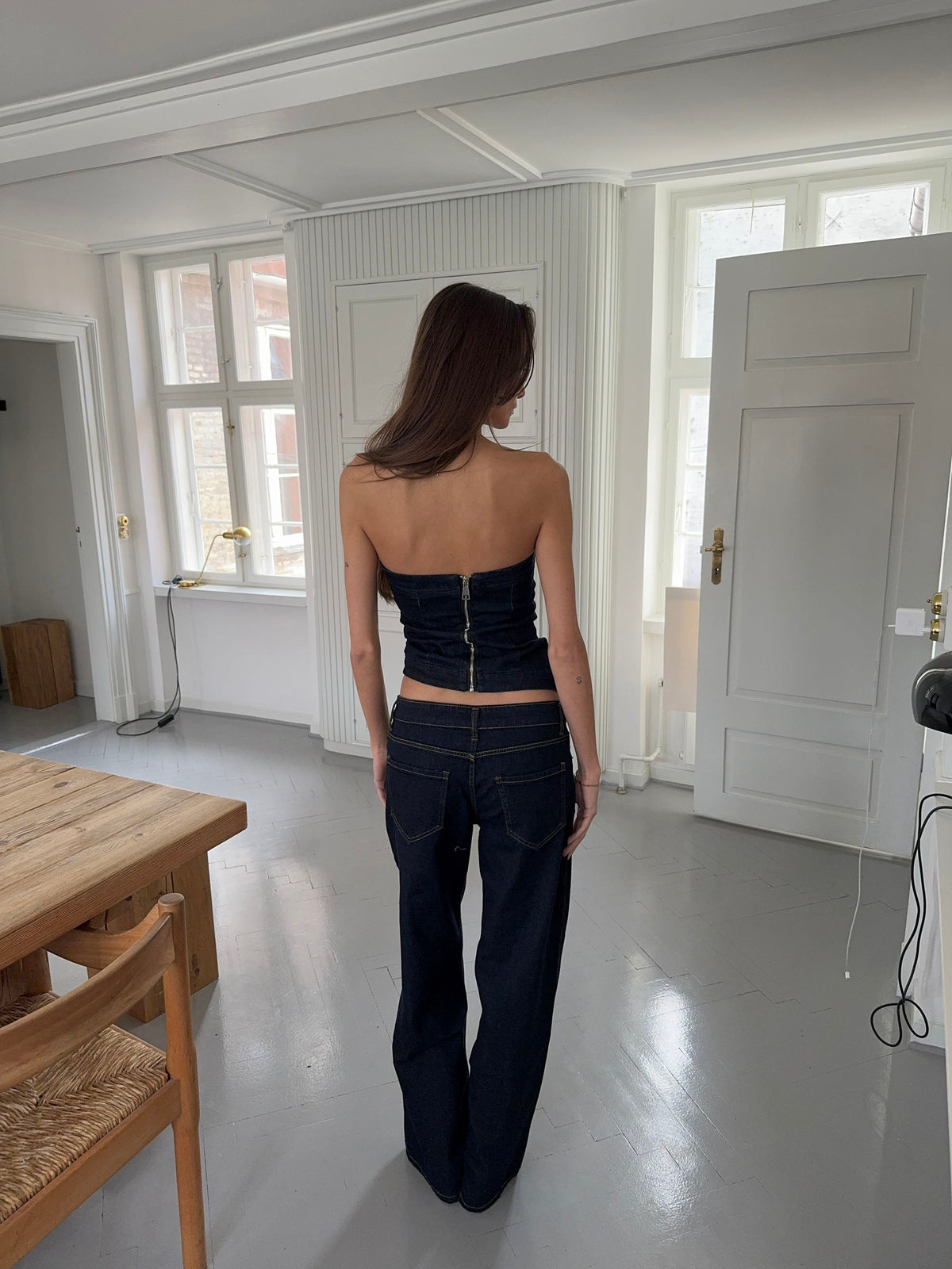 Viki denim top - Dark denim