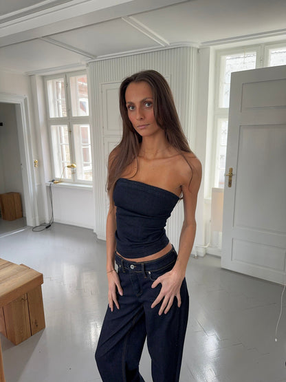 Viki denim top - Dark denim