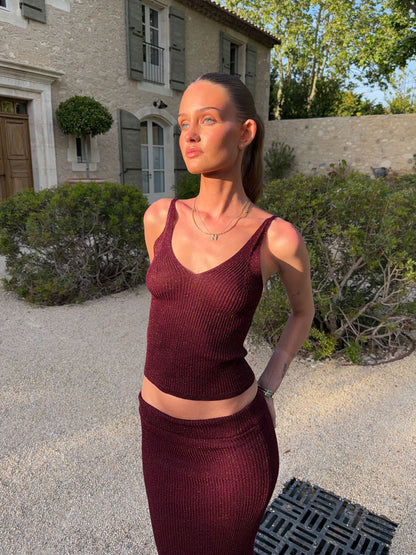 Malie glitter tank top - Bordeaux