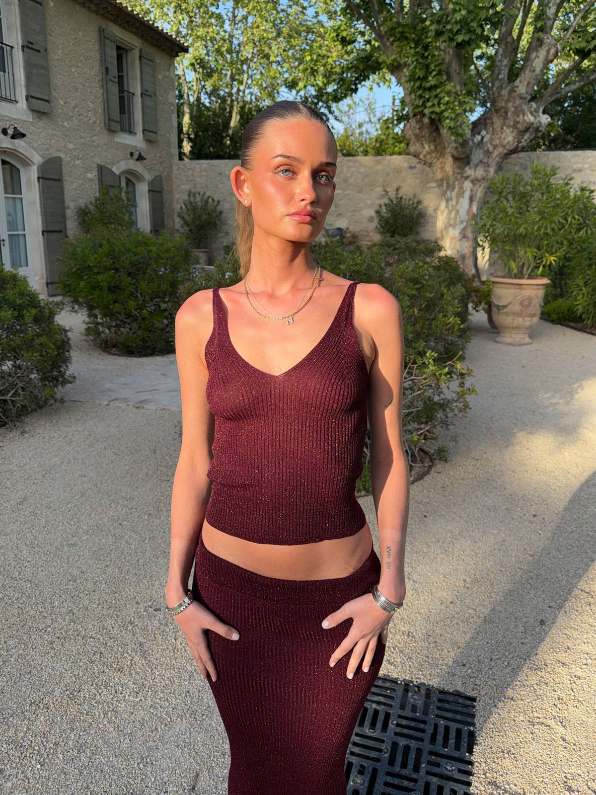 Malie glitter tank top - Bordeaux