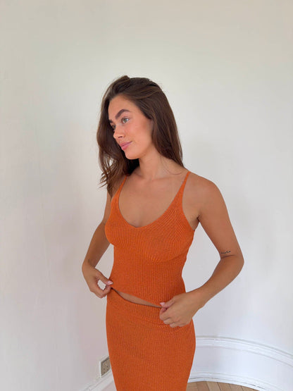 Malie glitter tank top – Orange
