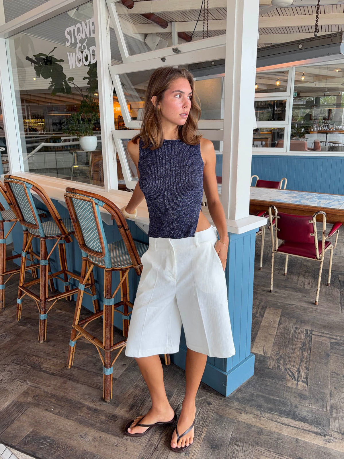 Montania shimmer top - Navy