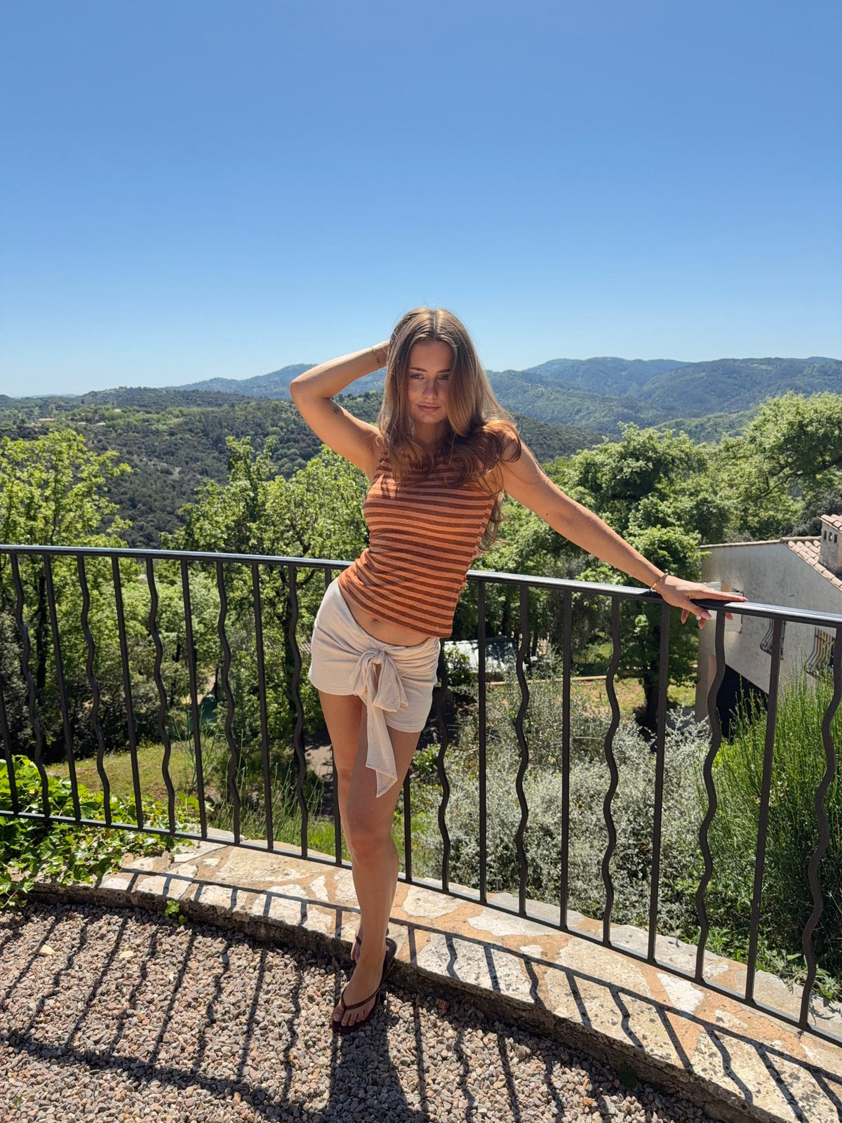 Emmeline glitter top - Orange/brown
