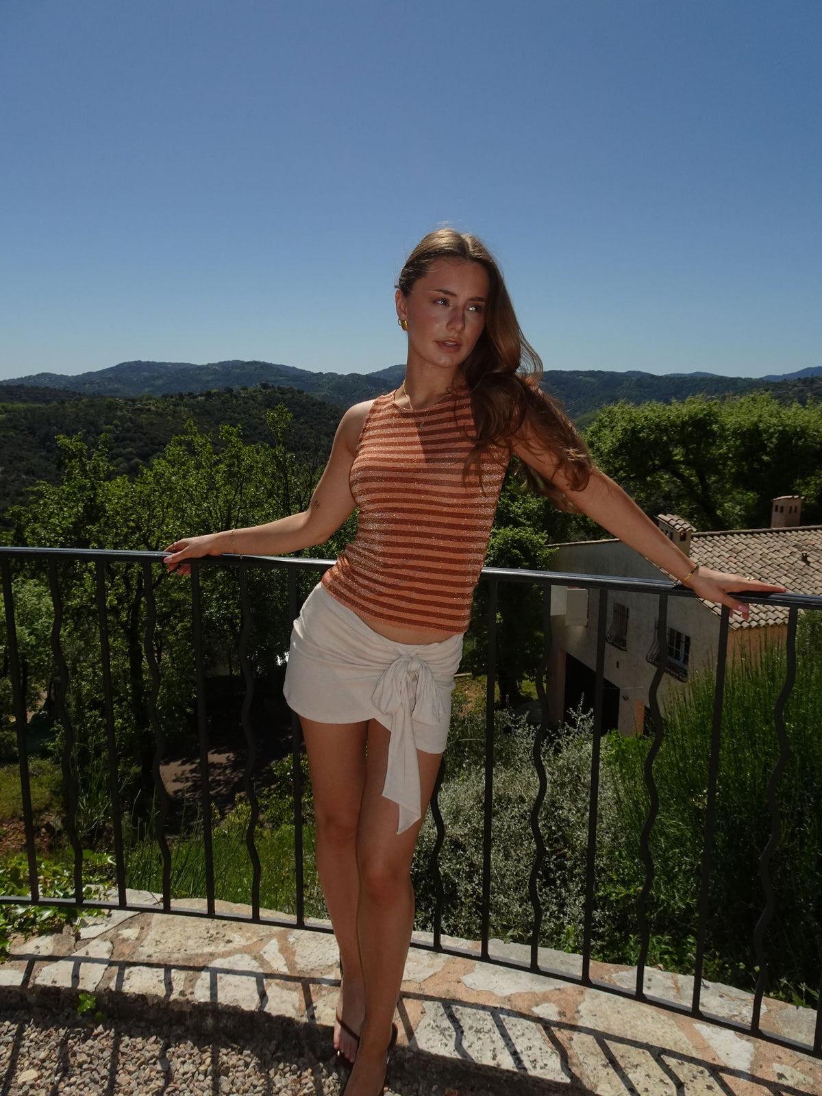 Emmeline glitter top - Orange/brown