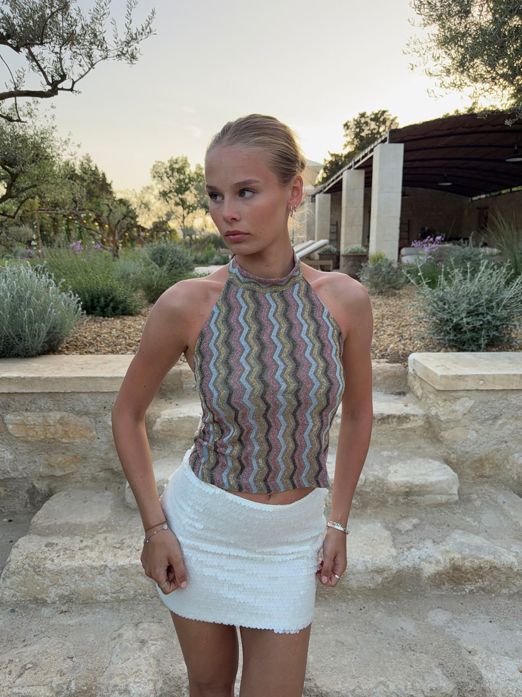 Liah halterneck top with glitter - Multicolored