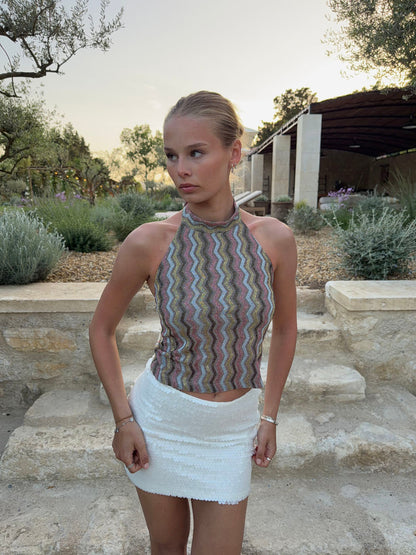 Liah halterneck top with glitter - Multicolored