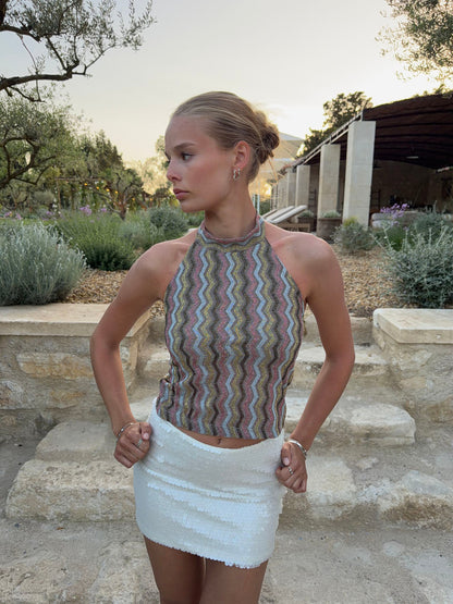 Liah halterneck top with glitter - Multicolored
