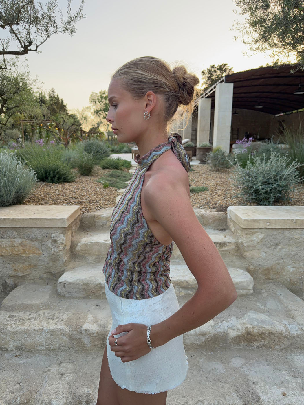 Liah halterneck top with glitter - Multicolored