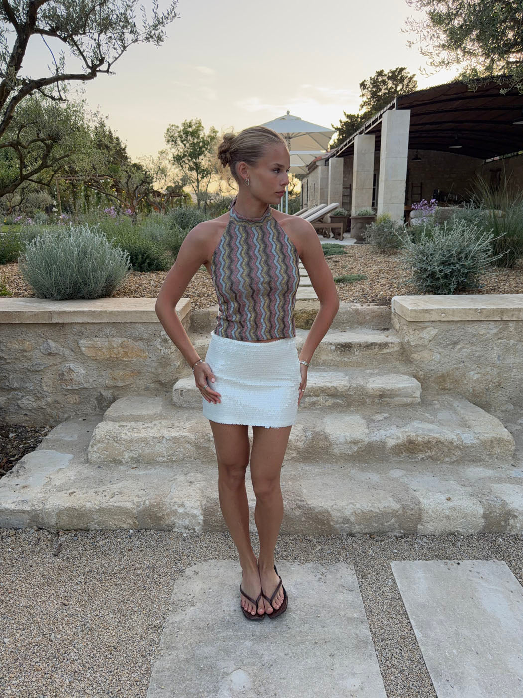 Liah halterneck top with glitter - Multicolored